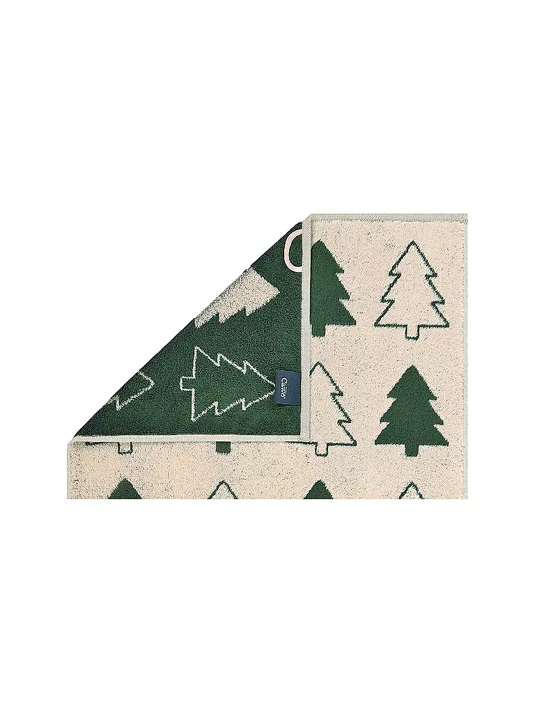 CAWÖ Gästetuch EDITION BÄUME 30x50cm Natur-Gruen dunkelgrün