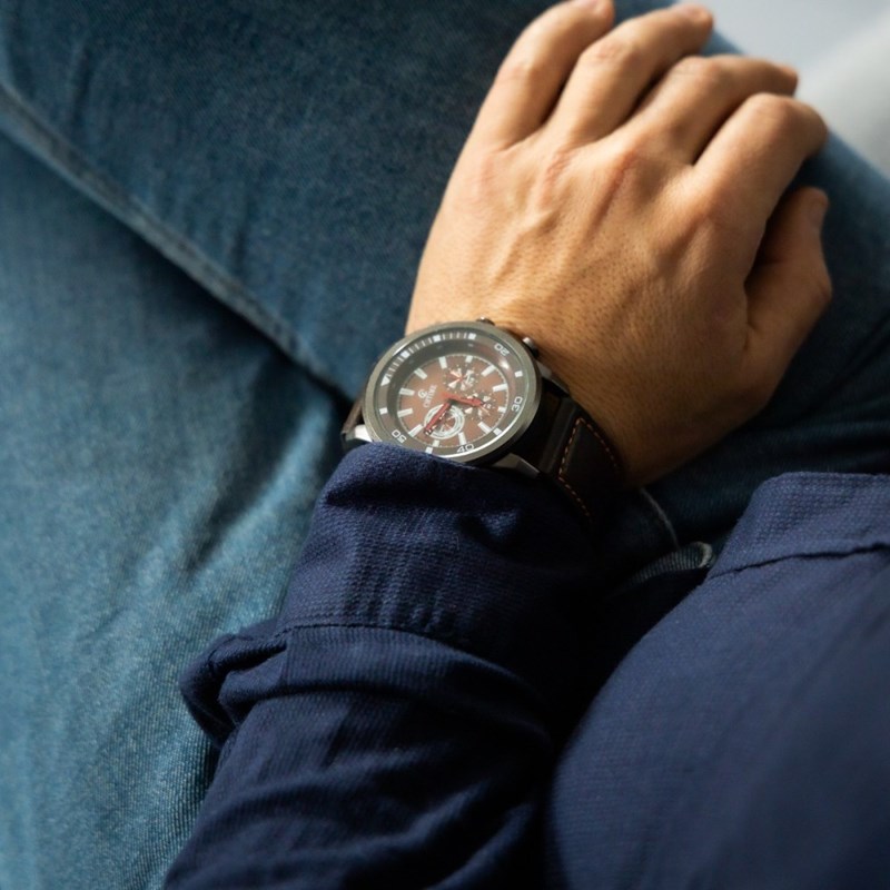 Montre Homme CHTIME bracelet Cuir Marron