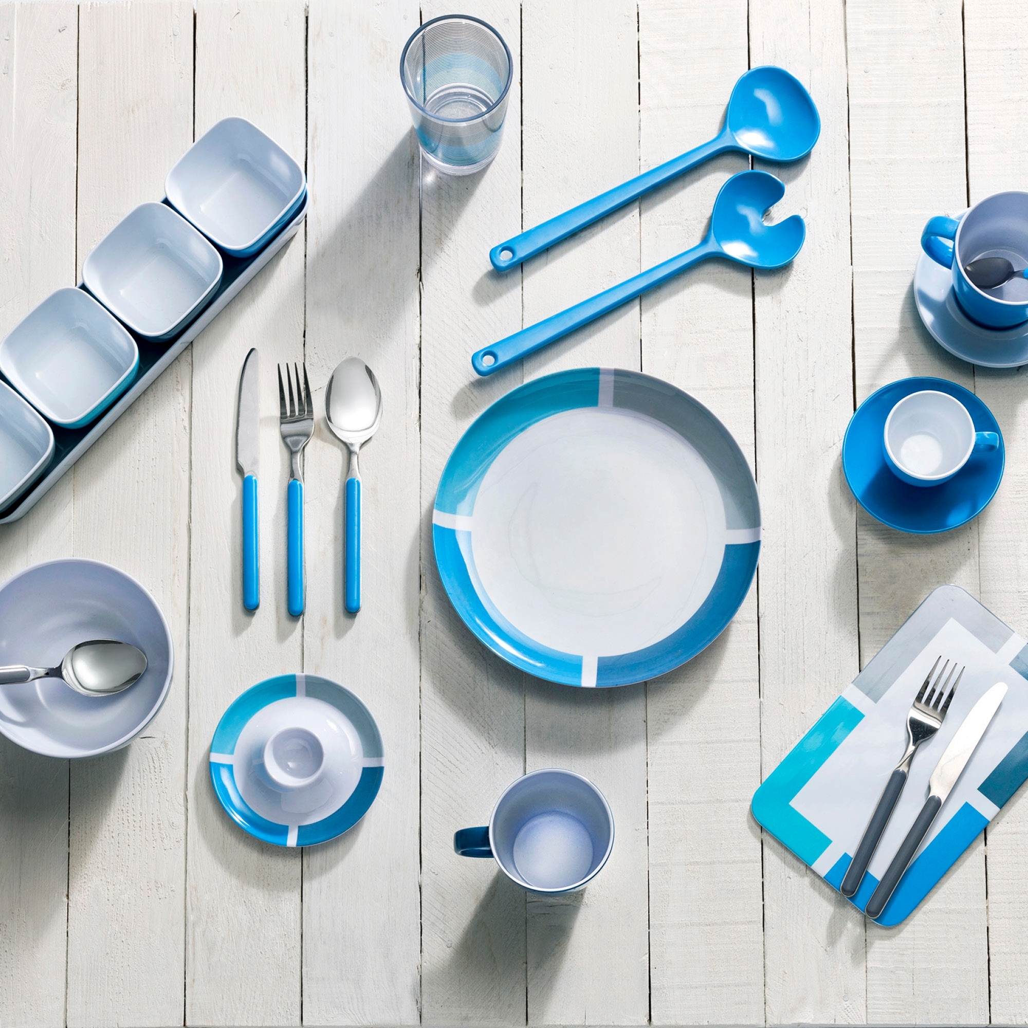 Brunner Salatbesteck 2 tlg. azurblau