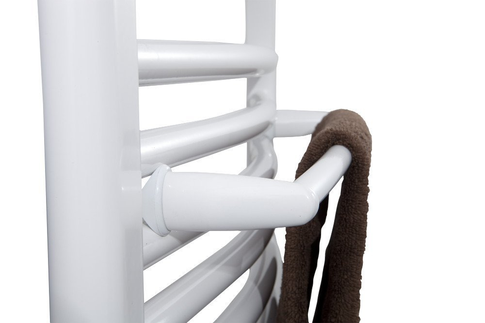 Aqualine Eco radiator handdoek rek wit 33cm gebogen