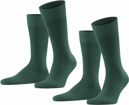 Falke Happy Sokken 2-Pack Donkergroen 14610-7441 kopen