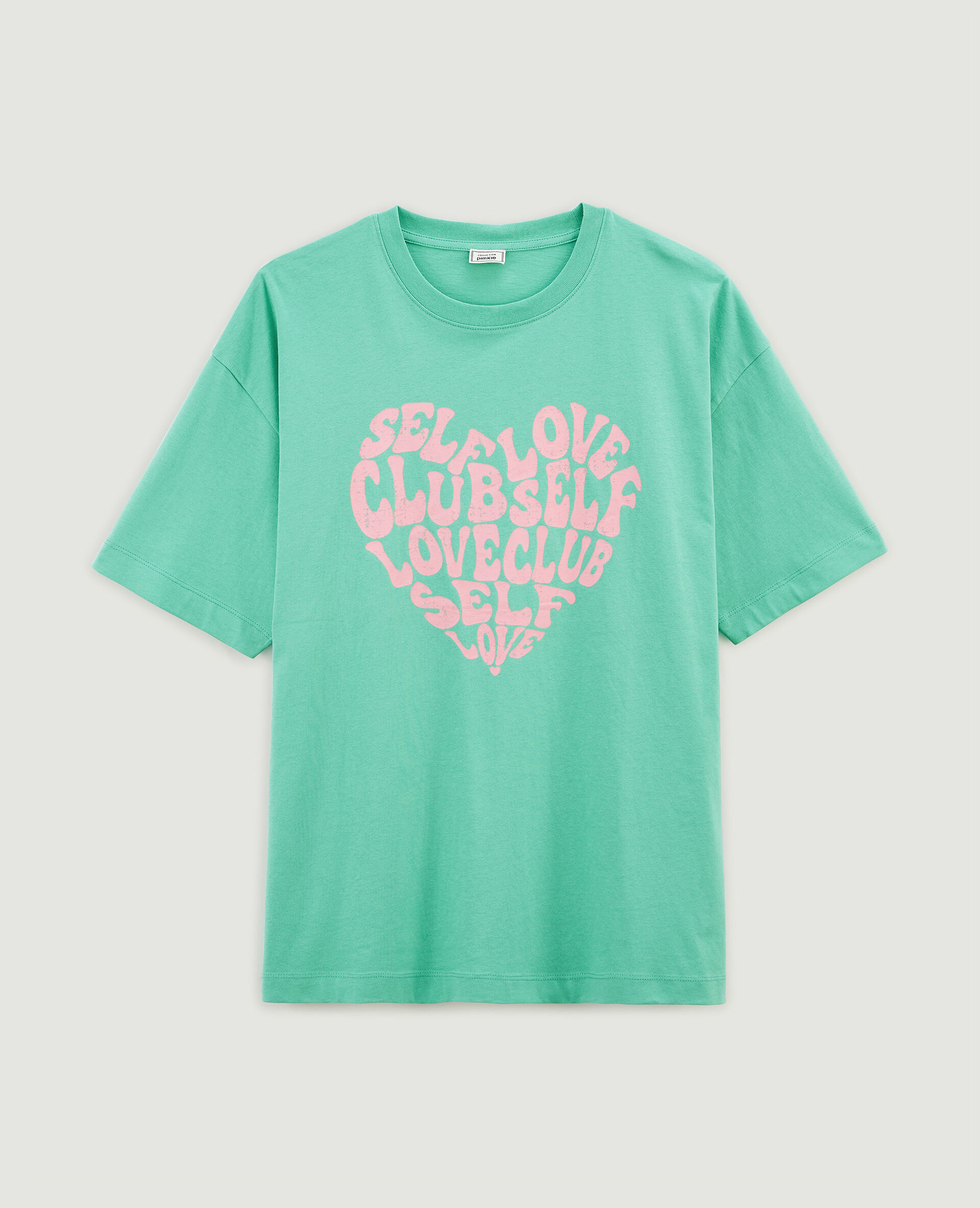 T-shirt oversize col rond - Vert