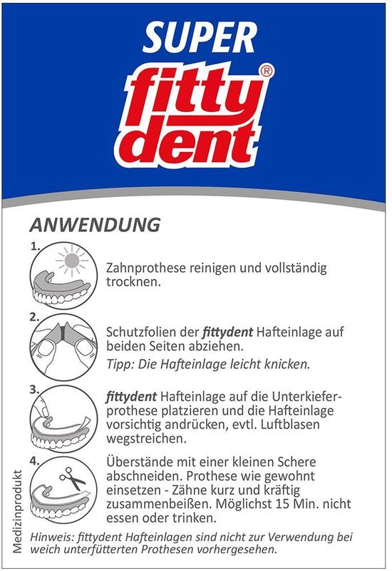 Fittydent - Kleefstrips - 15 Stuks - Zinkvrij - Waterproof