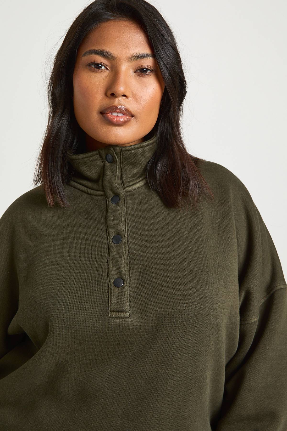 boohoo Ensemble de Survêtement Sweatshirt Col Montant Plus Délavé