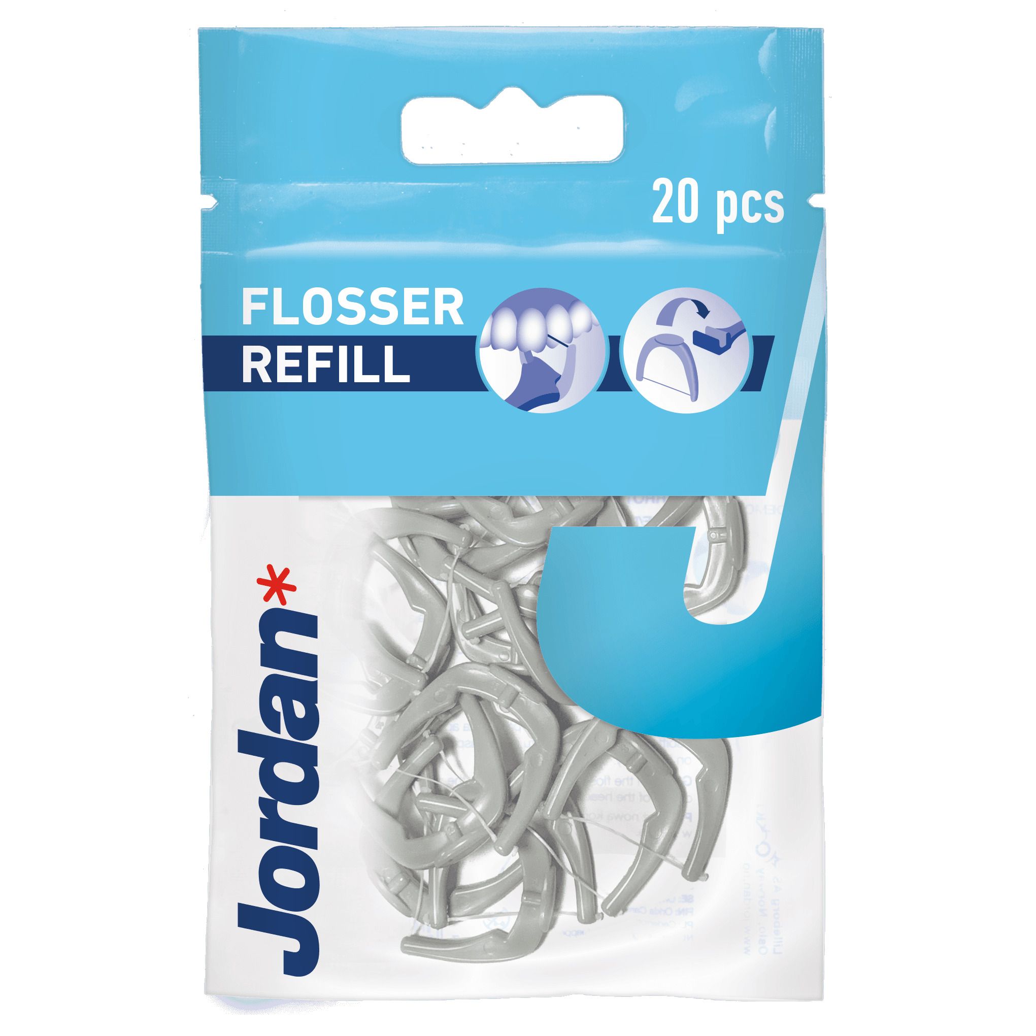 Easy clean flosser refill tanntråd