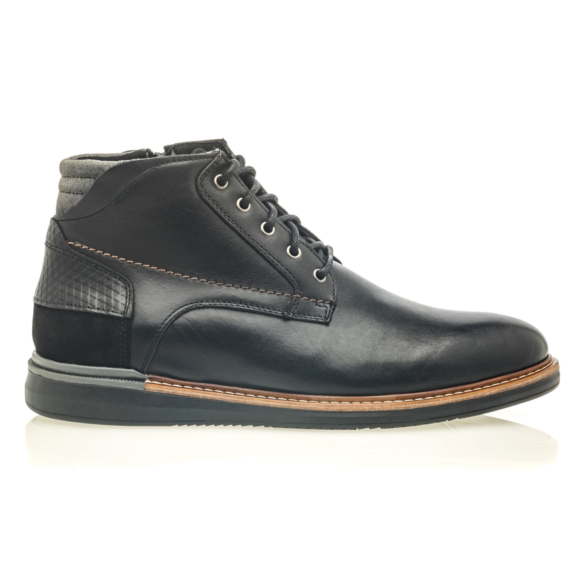 Bottines Homme en cuir noir