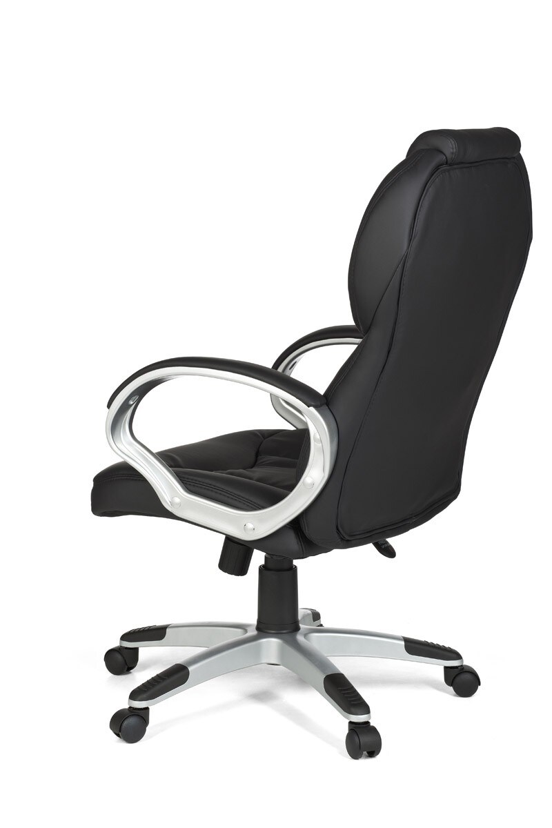 KADIMA DESIGN Chefsessel PALERMO, Lendenwirbelstütze, Wippmechanik, Nylon-Fußkreuz, schwarz/braun