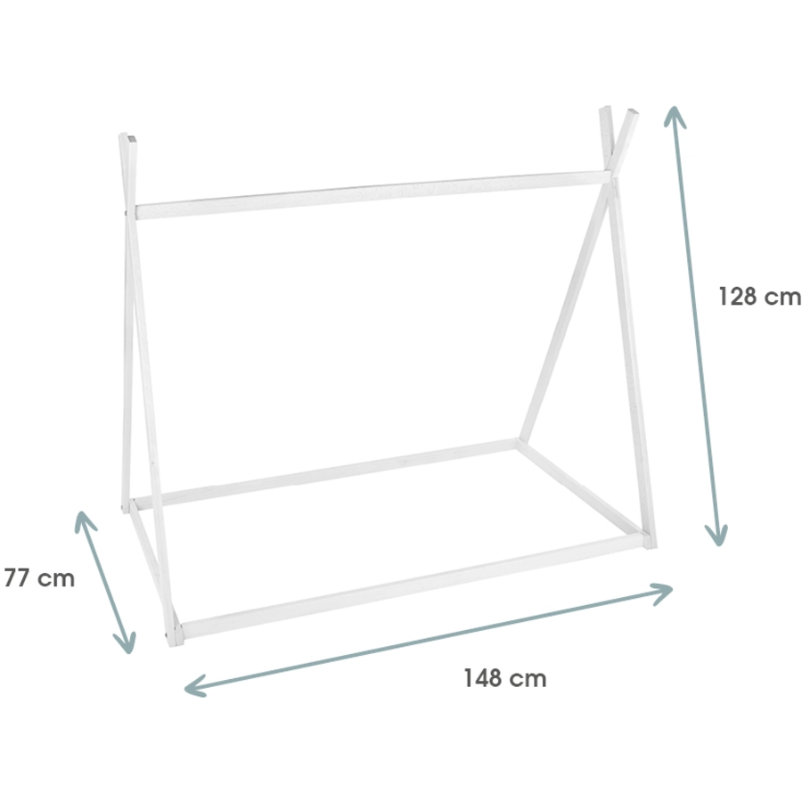 kindsgard Tipibett skjuly 70 x 140 cm weiß
