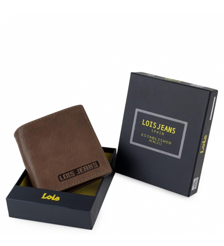 Carteira de couro Lois com porta-objetos LOIS RFID 201406, cor do couro