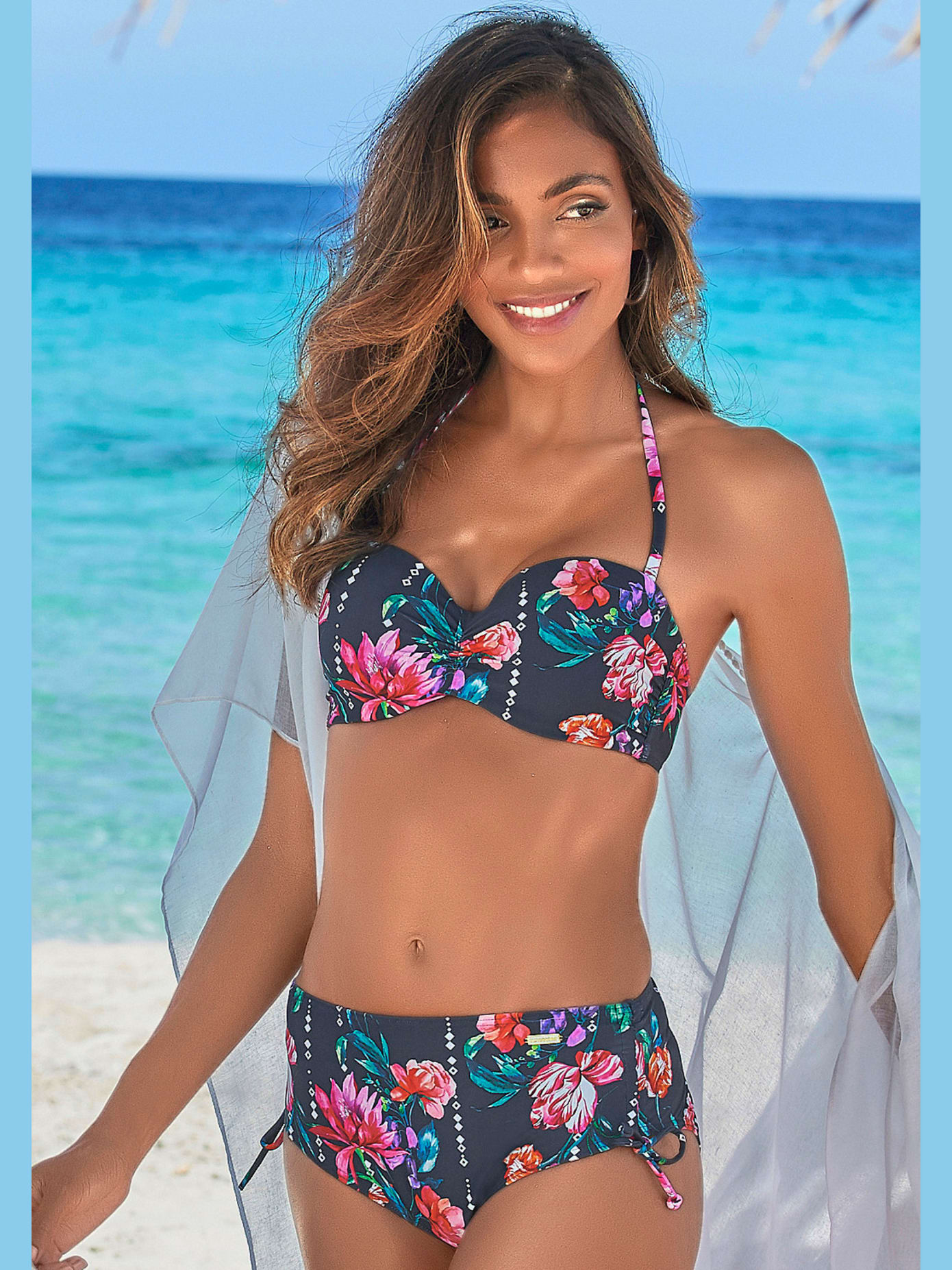 Bas de maillot de bain imprimé floral moderne
