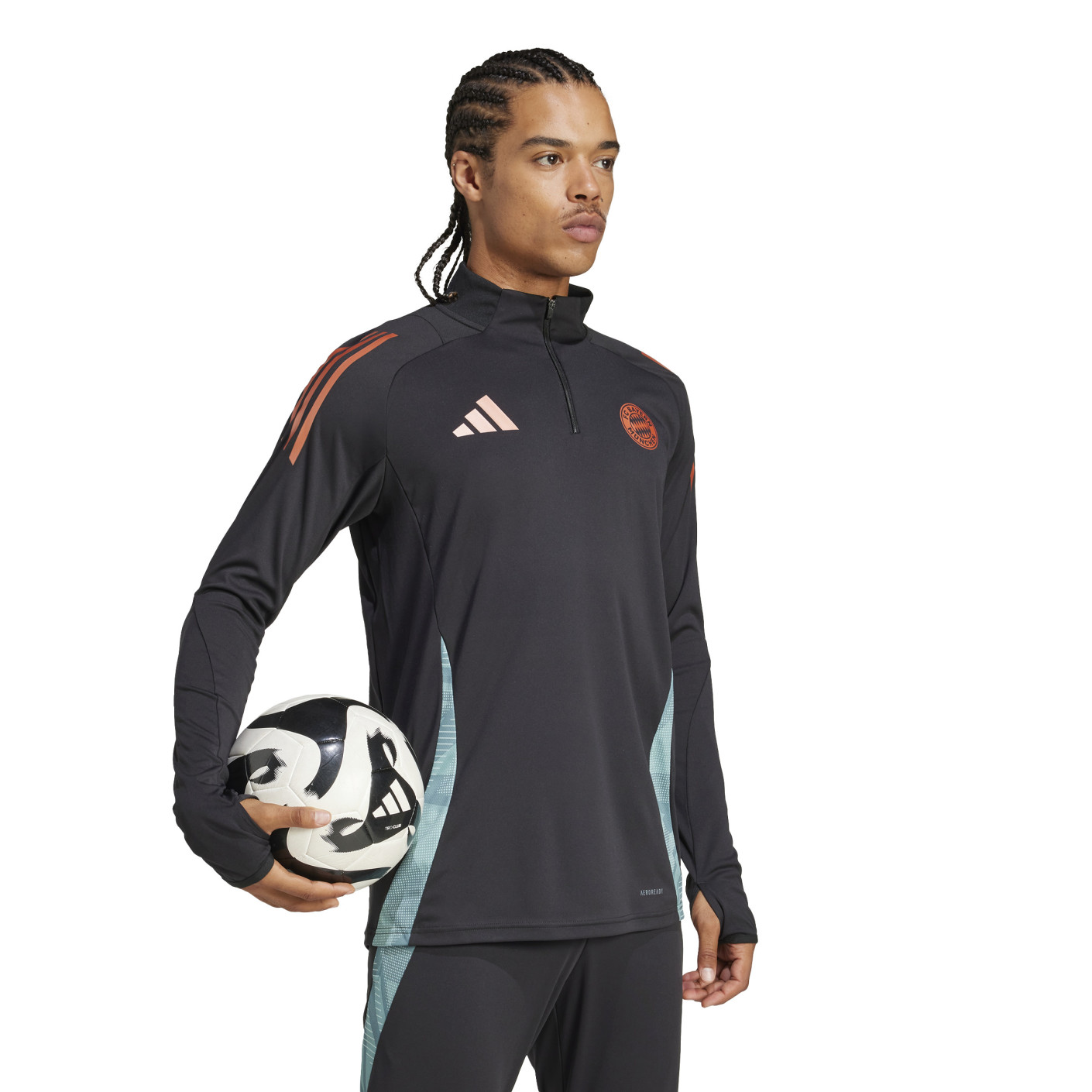 Adidas Bayern München Trainingstrui 1/4-Zip 2024-2025 Zwart Groen Brons