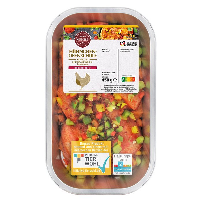 MEINE METZGEREI Hähnchen Ofenschale 450 g, Paprika-Rahm