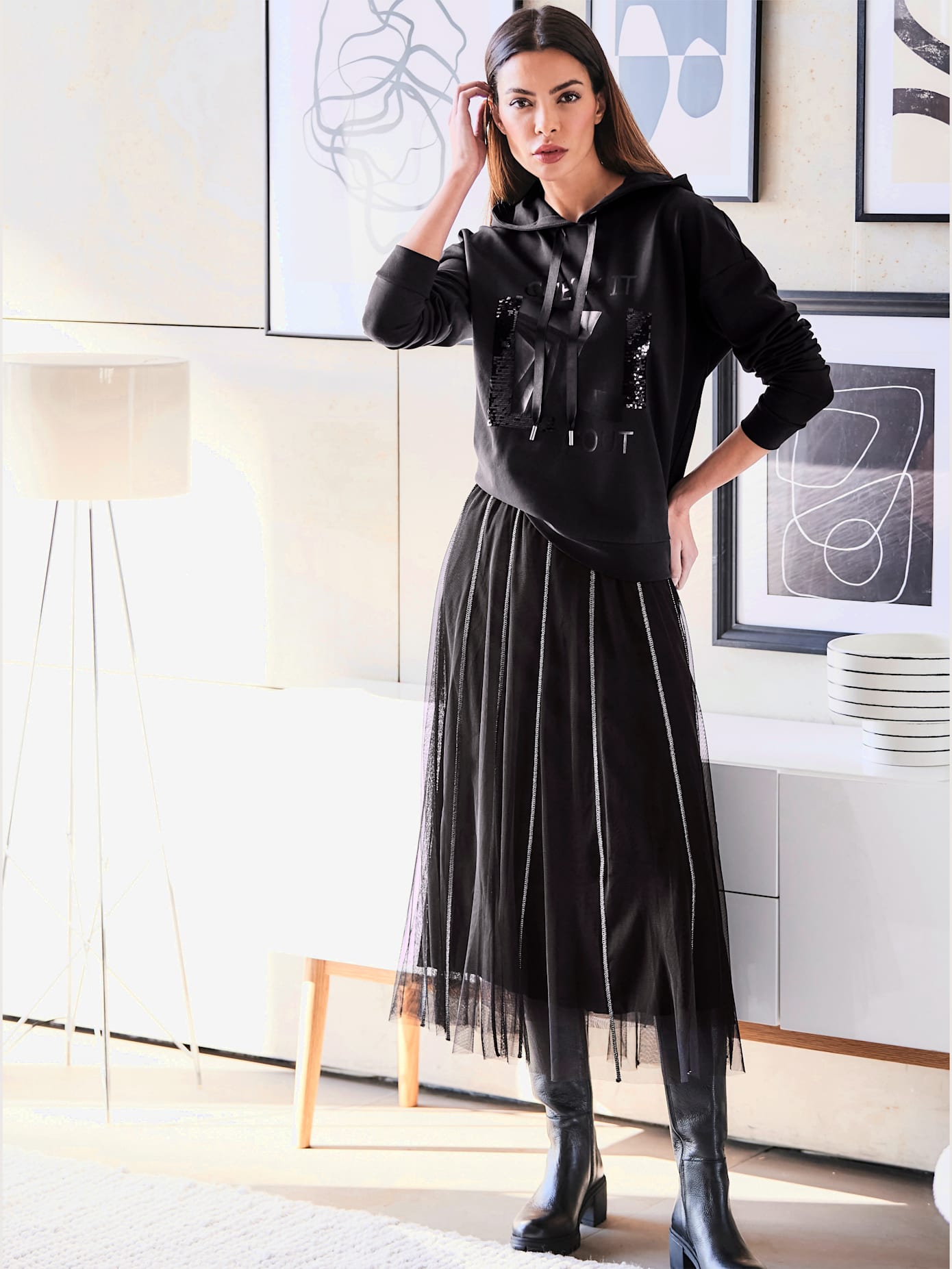 Jupe maille transparente