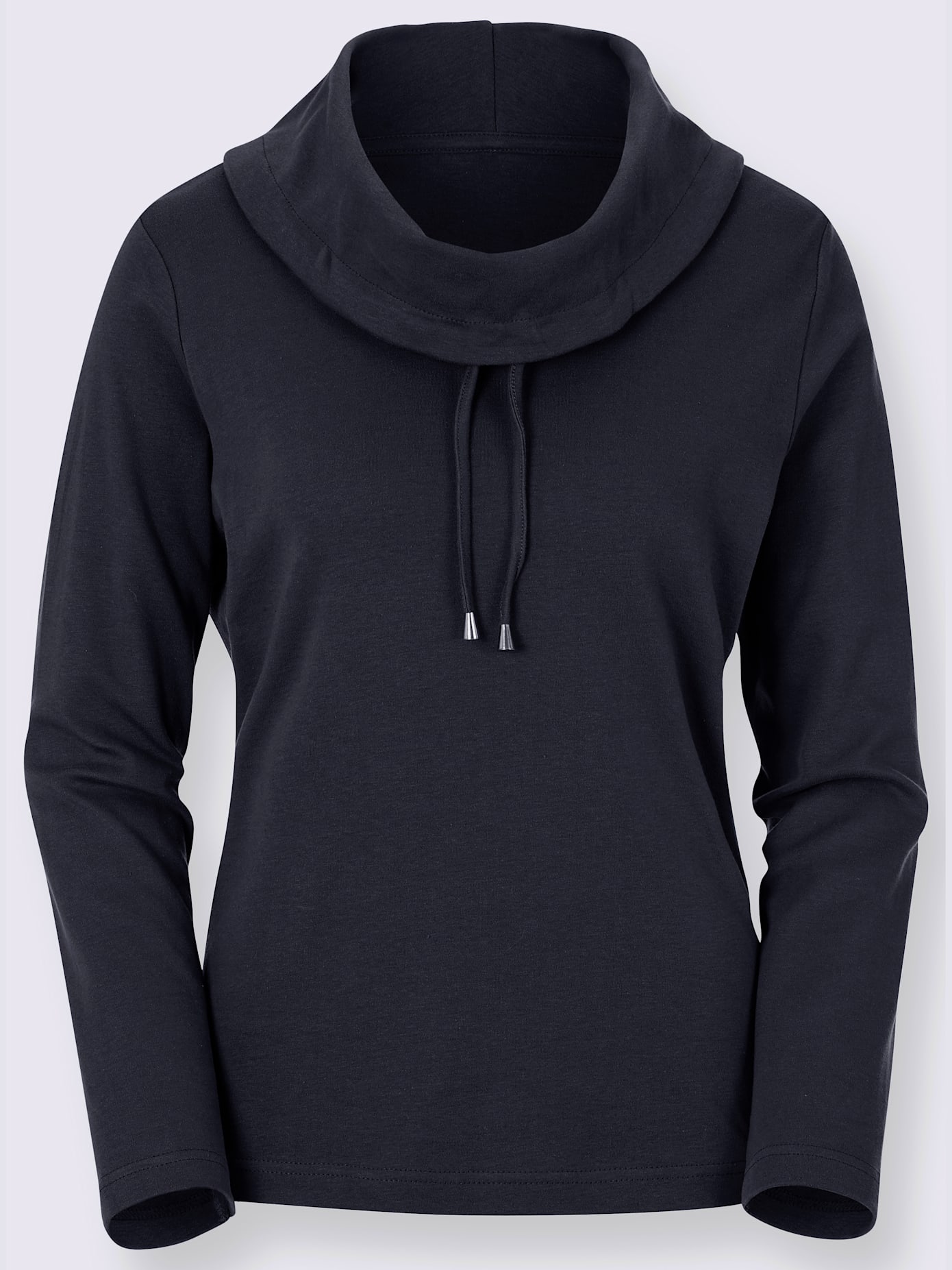 T-shirt en coton col roulé à nouer manches longues