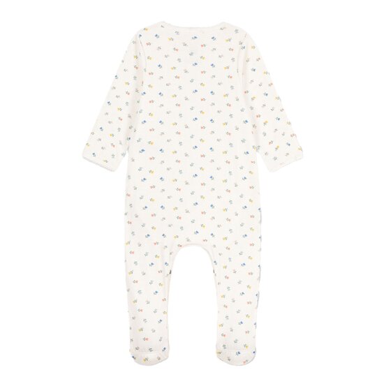 Bodyjama fleurs en coton   Blanc Marshmallow/Blanc Multico        de               Petit Bateau
