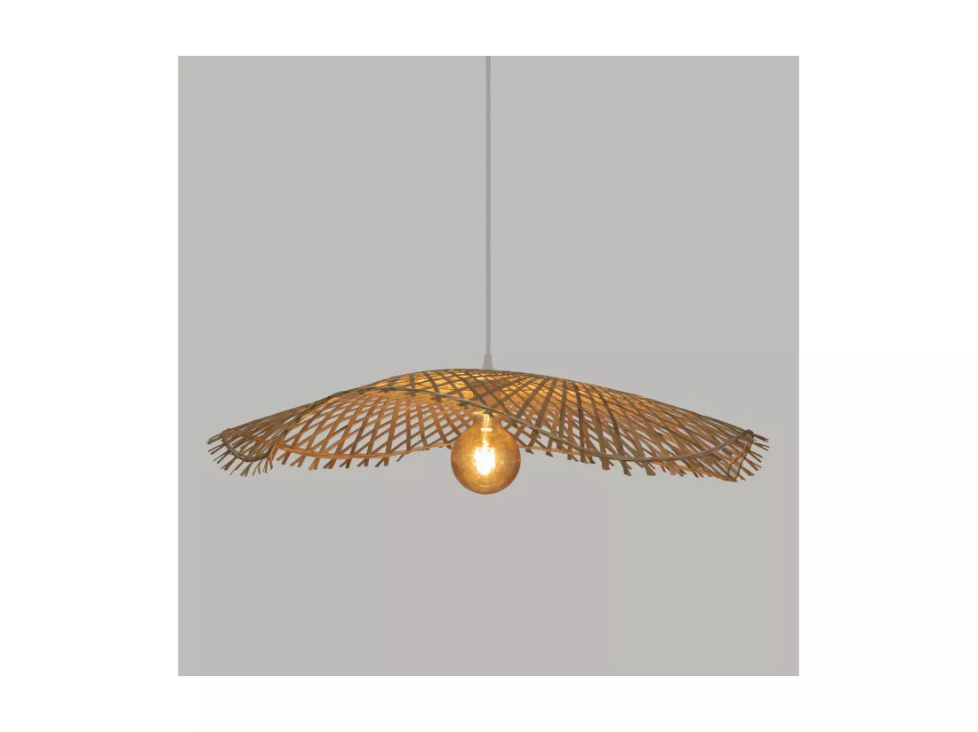 Luminaire Suspension en Bambou et Métal D 75 cm