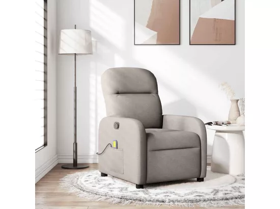 Fauteuil de massage inclinable Taupe Tissu