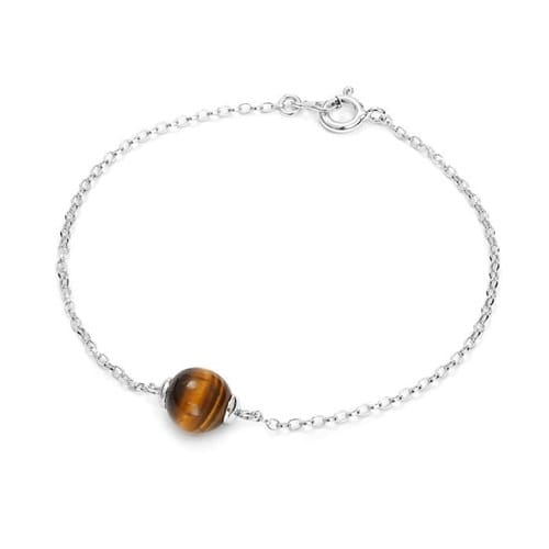 Bracelet argent rhodié et tiger