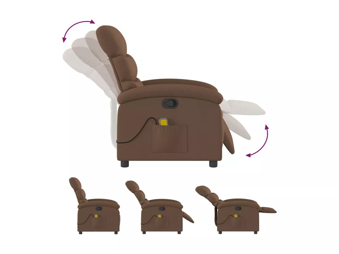 Fauteuil massant inclinable Marron Tissu