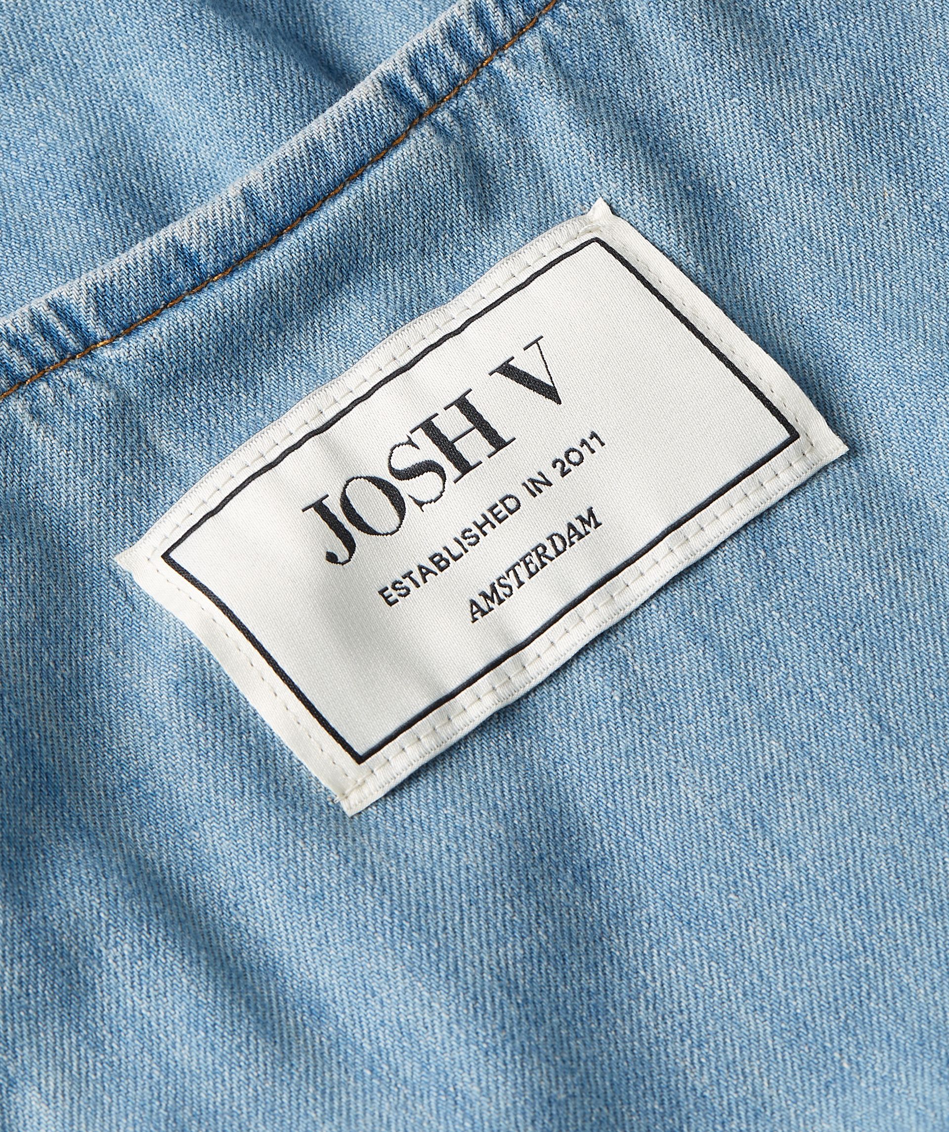 JV-SEA getailleerde top met peplum - mid blue denim