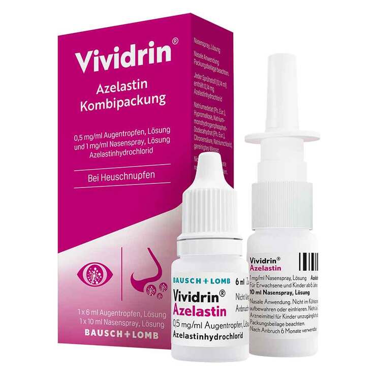 Vividrin® Azelastin Kombipackung bei Heuschnupfen & Allergien, 1 P