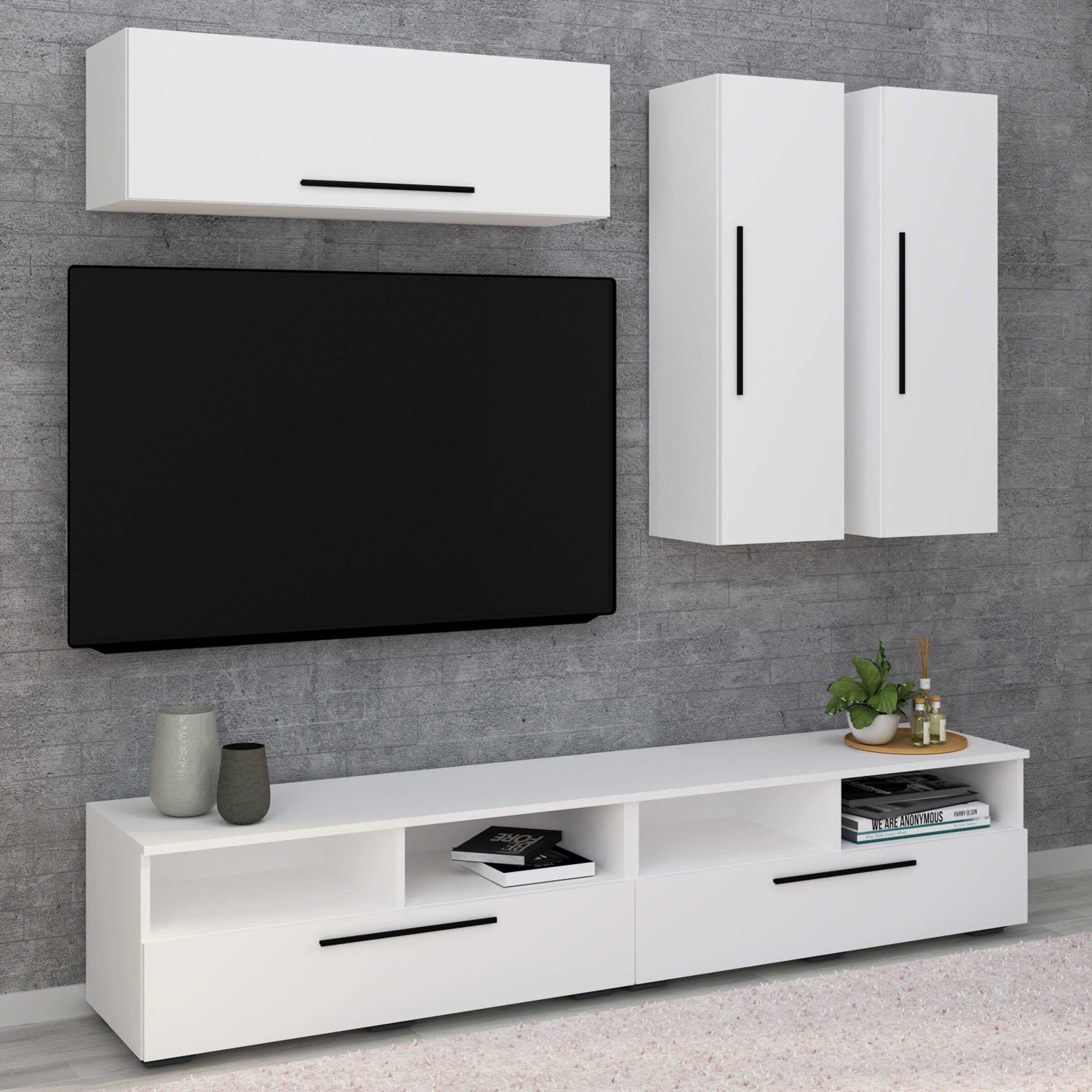 VCM Holz Wandregal Hängeregal Wandschrank Klappschrank Arila XL