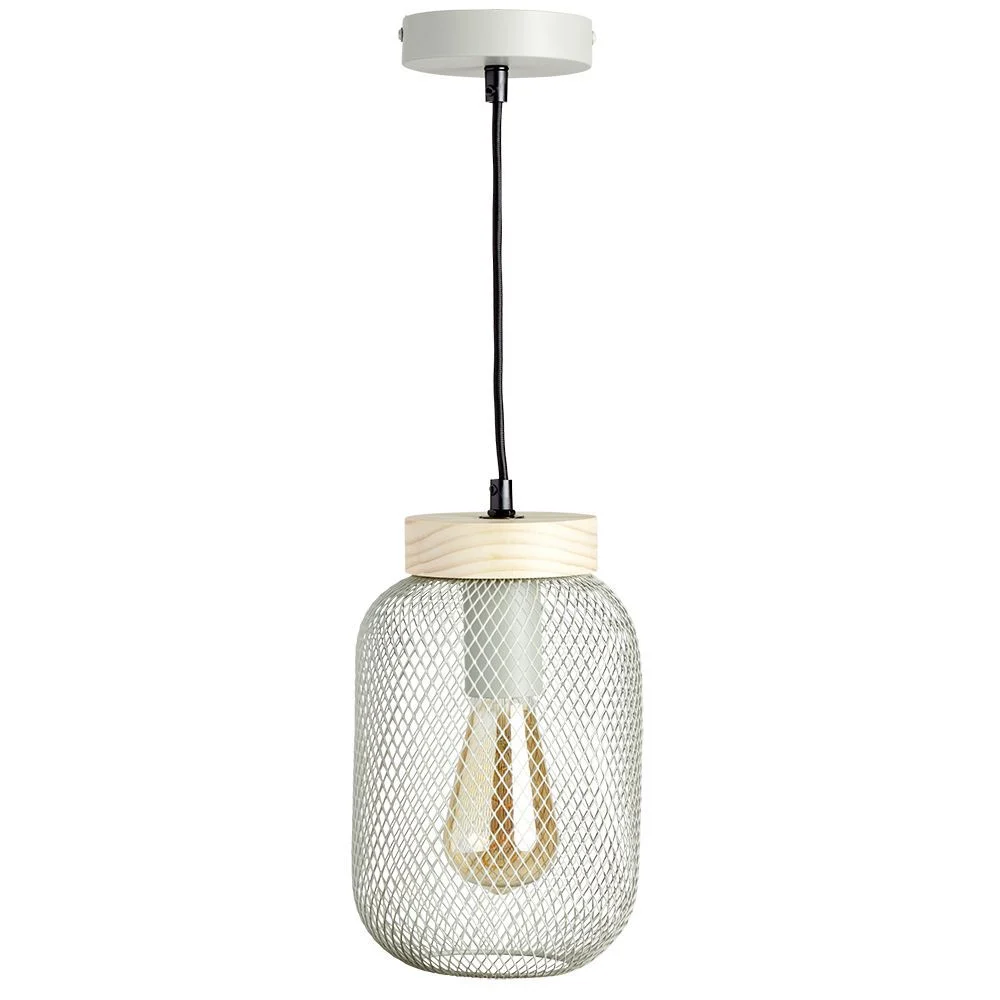 Suspension Giada métal et bois vert