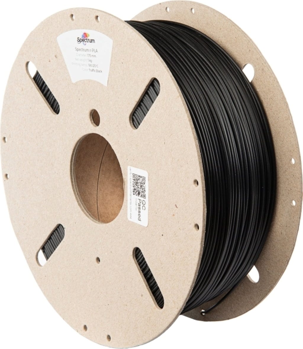 Spectrum  r-PLA Traffic Black, 1,75 mm / 1000 g    Umweltfreundlicheres Filament auf Pappspule