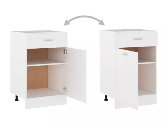 Armoire de plancher à tiroir Blanc 50x46x81,5cm Bois ingénierie