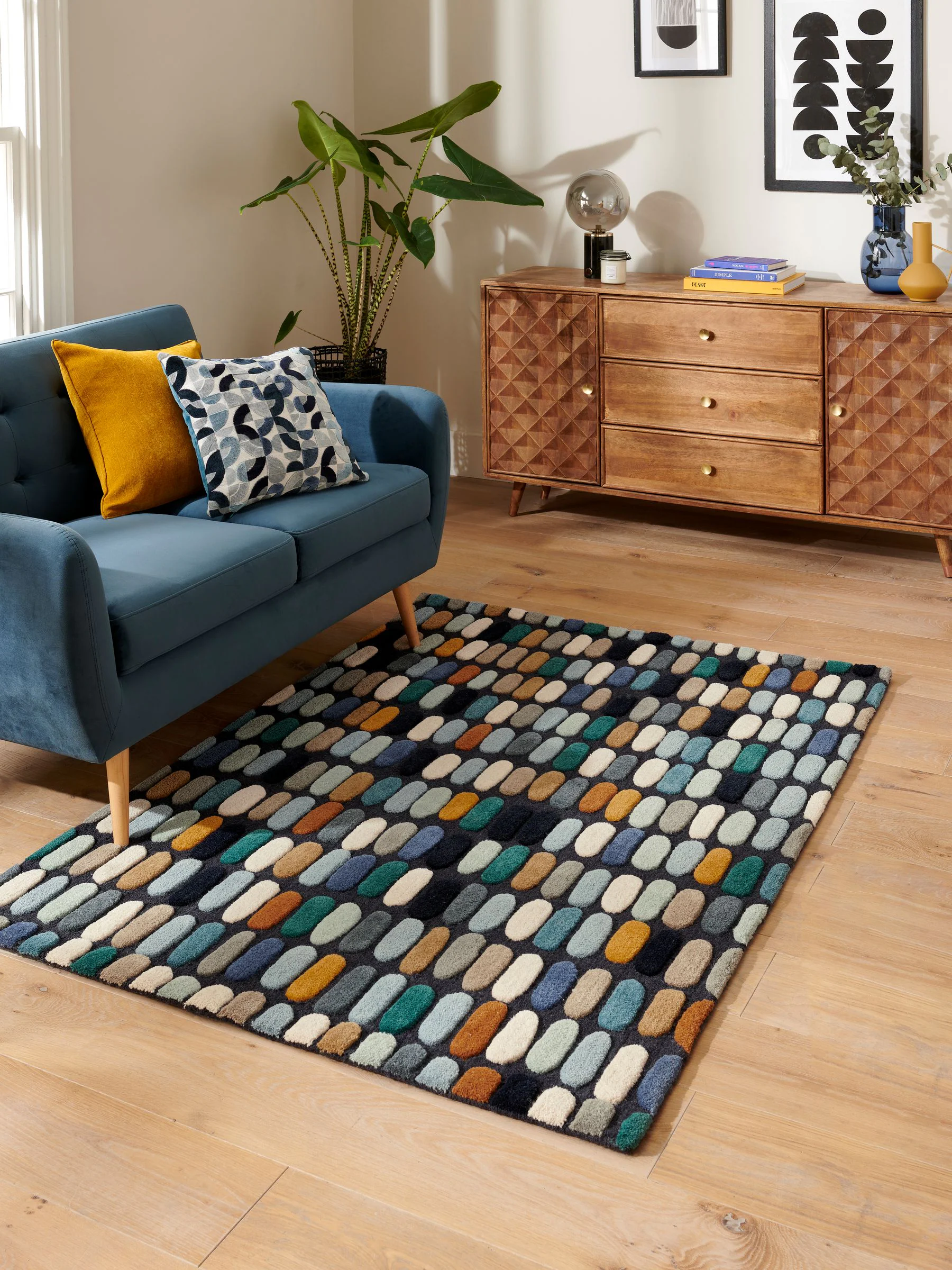 Vloerkleed met schetsmotief