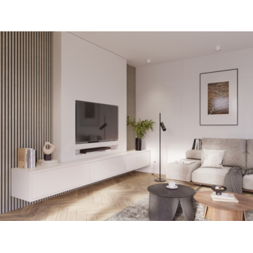 Kleurstaal lattenwand Decowall Acoustic vergrijsd eiken 18x30 cm