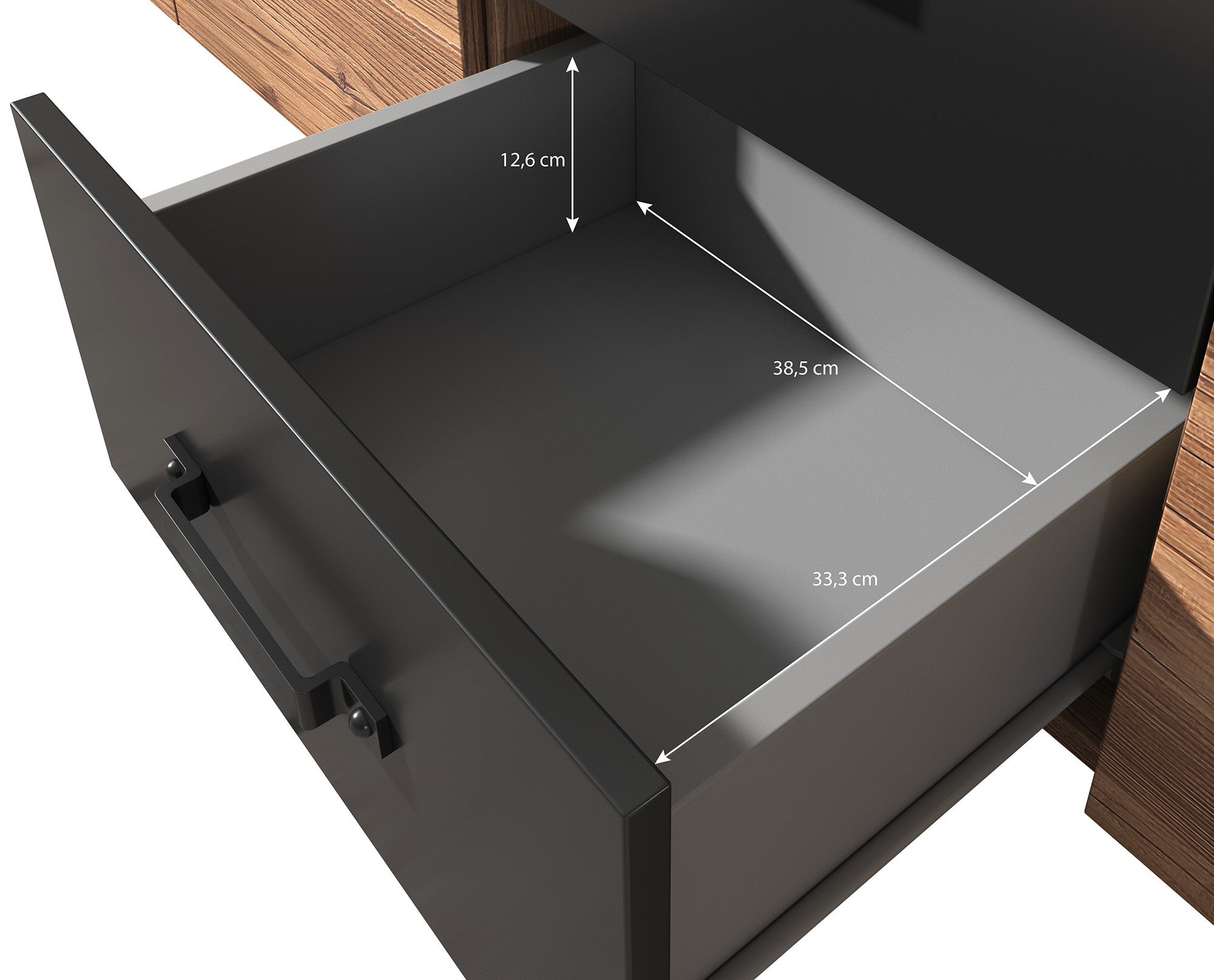 Meubella - Dressoir Olivia - Zwart - Eiken - 192 cm