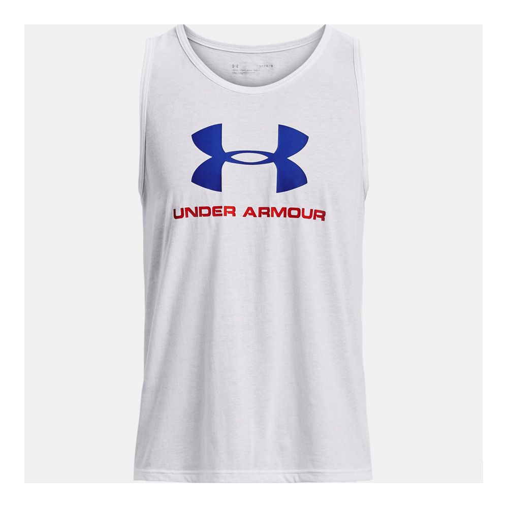 Under Armour UA SPORTSTYLE LOGO - Débardeur Homme white/royal/red