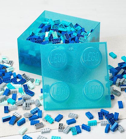 LEGO® Storage Aufbewahrungsbox - 4 Knäufe - Glitter Light Blue