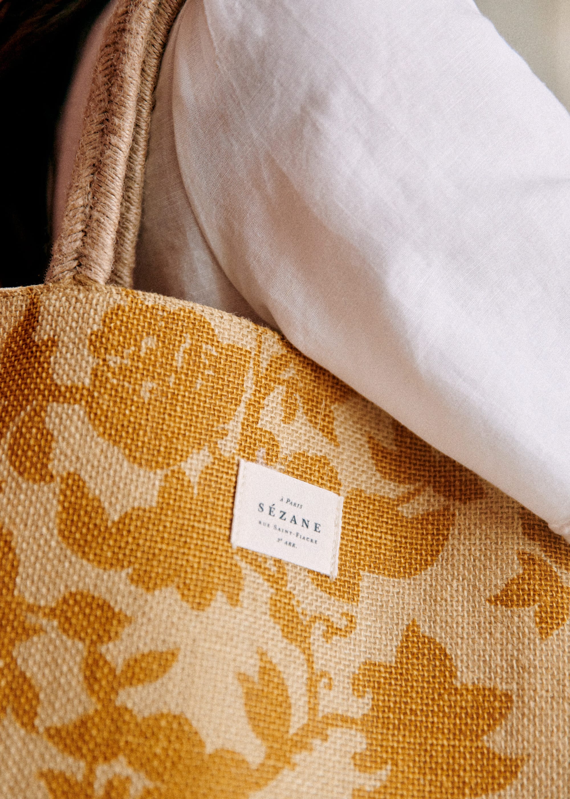 Grand Cabas Jute - Fleurs des jardins ocre - SACS/NEW SACS Nos Paniers 5906383