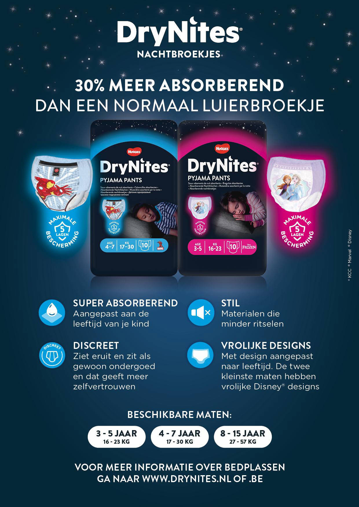Huggies luierbroekjes - jongens - 4-7 jaar - 30 stuks