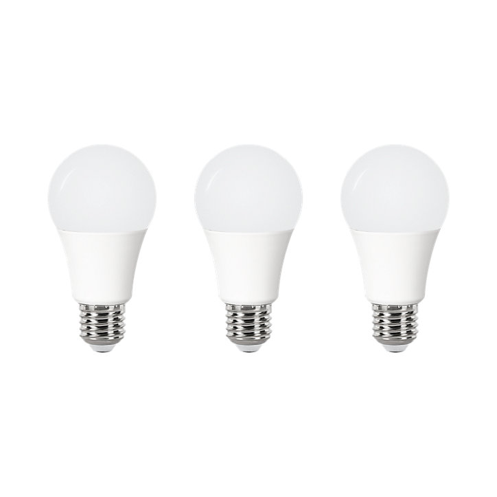 3 ampoules LED connectées Myko E27 A60 standard 806lm=60W variation de blancs et couleurs Jacobsen blanc