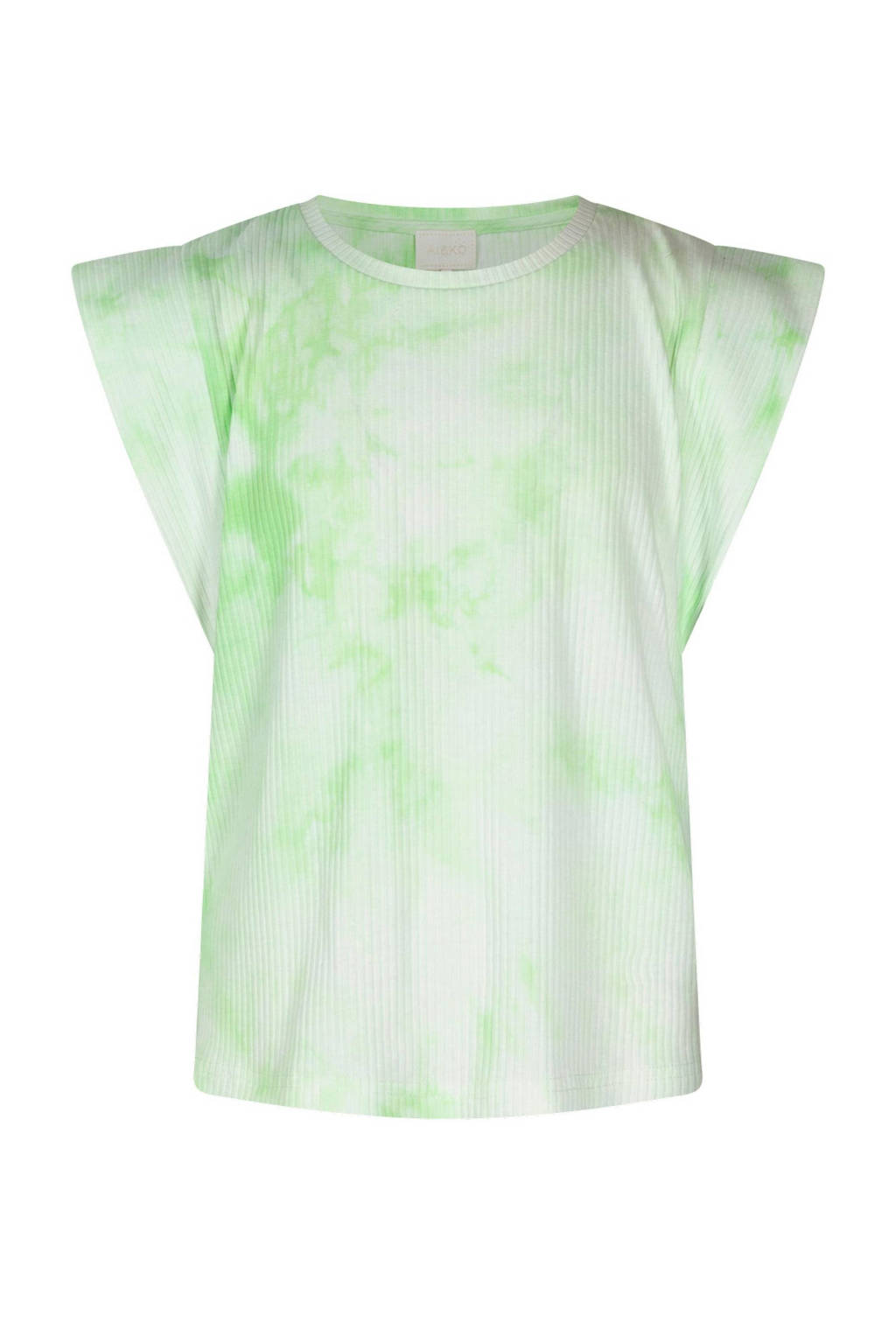 AI&KO tie-dye T-shirt Cora groen/wit