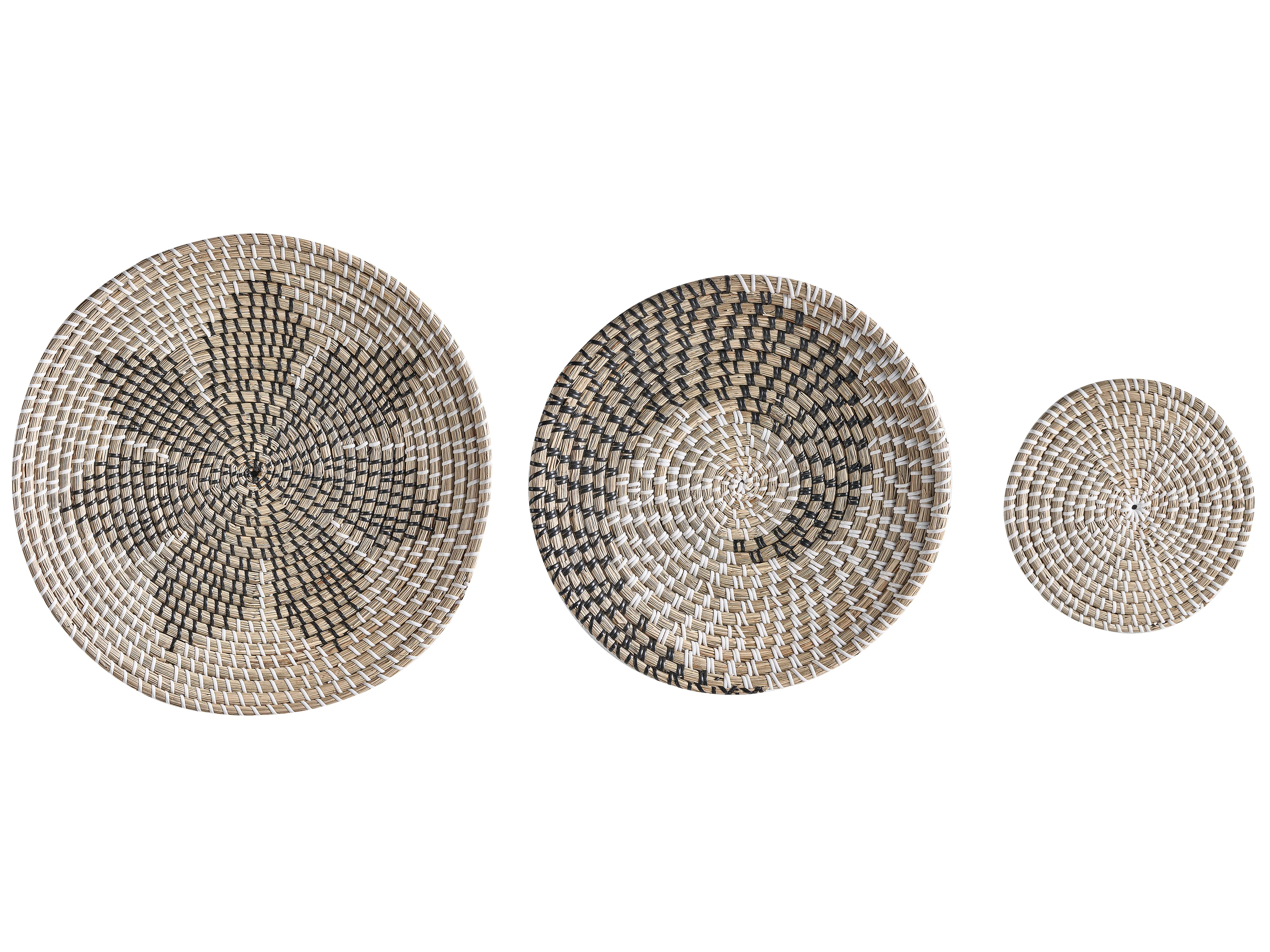 Set van 3 hangende decoraties CANTHO Zeegras 40/35/20 cm Zwart