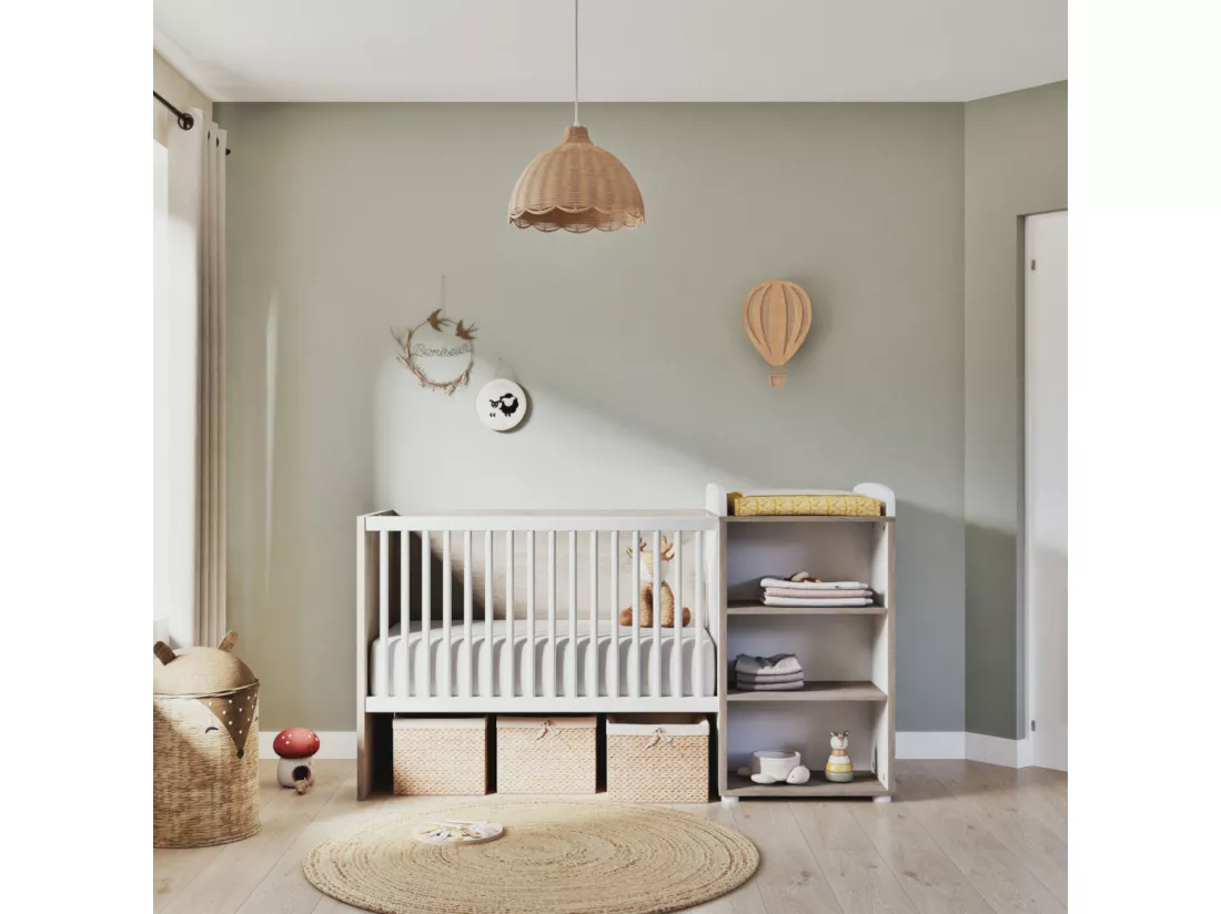 Lit Combiné 120x60 Evolutif en 90x190 en bois