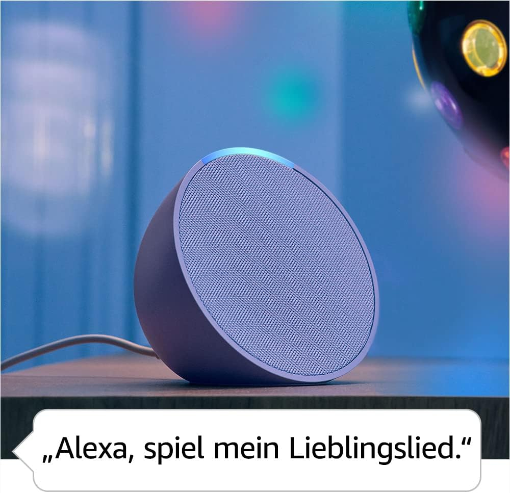 Echo Pop Smart Speaker Lautsprecher mit WLAN / Bluetooth und Sprachsteuerung via Amazon Alexa (B09ZXJSW35) - Weiss