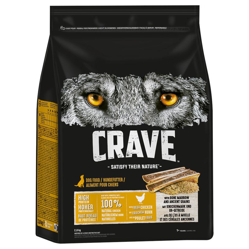 Crave poulet, os à moelle, céréales anciennes