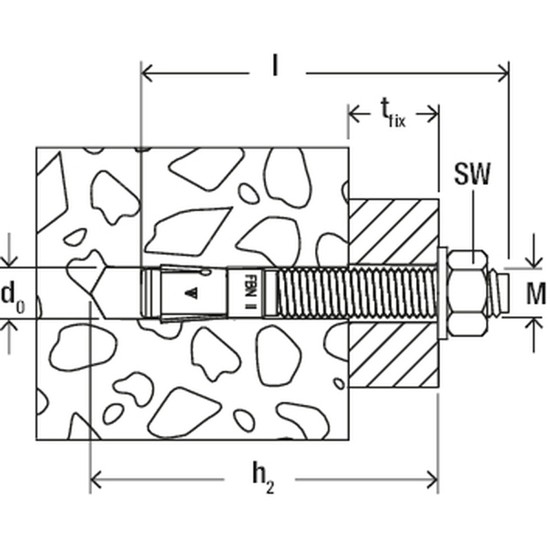 Fischer FBN II stalen snelbouwankers 12/5 K M12x86