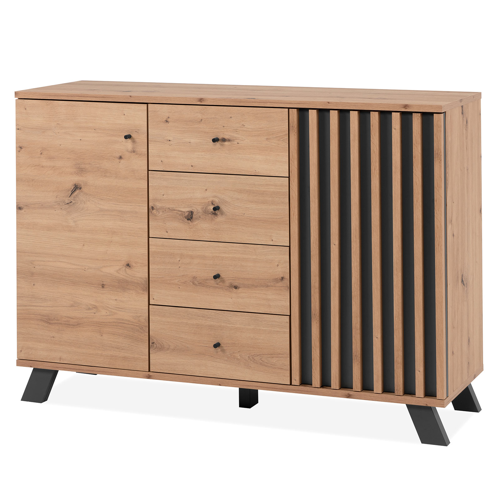 Kommode MEDAN - Artisan Eiche - anthrazit - 118 cm breit