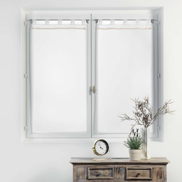 PAIRE DROITE PASSANTS 2X60X160CM VOILE CAMILLA BLANC