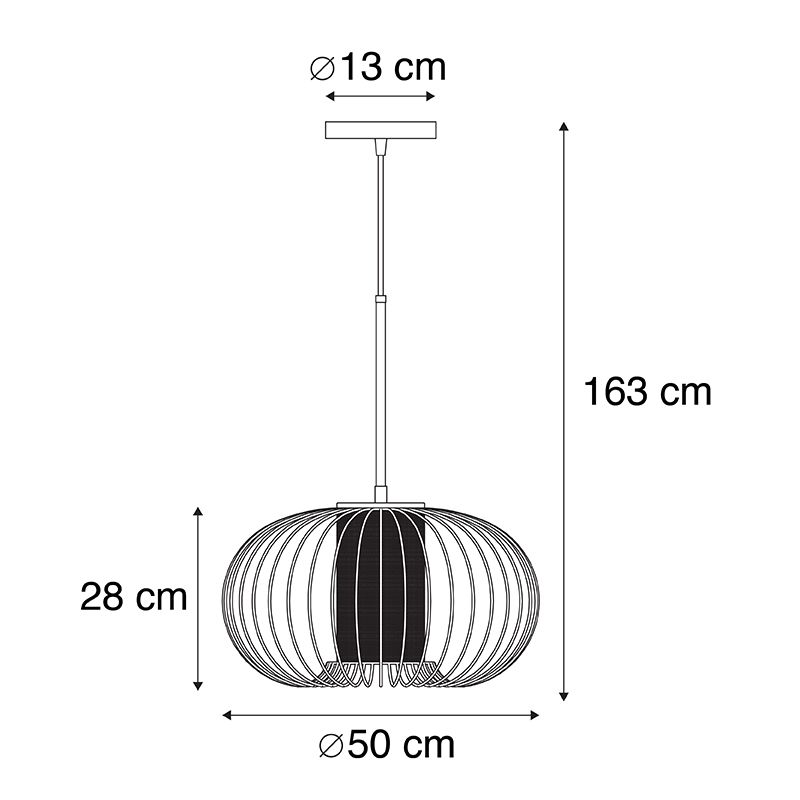 Design hanglamp goud met zwart 50 cm - Marnie