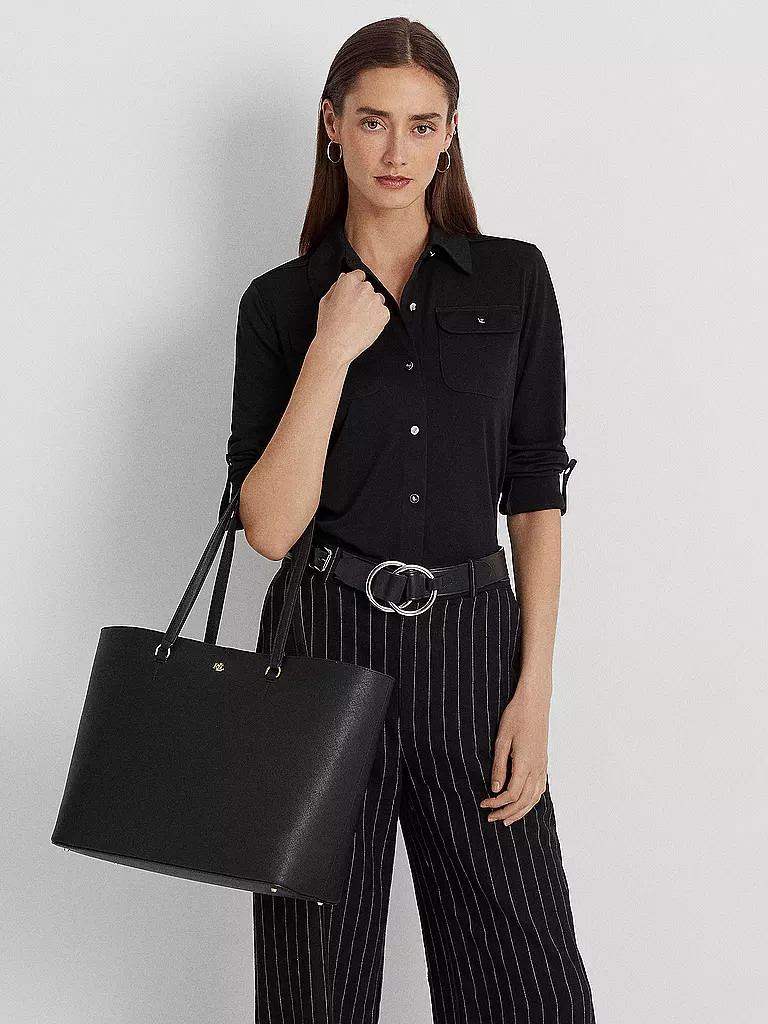 LAUREN RALPH LAUREN Ledertasche - Shopper KARLY TOTE Large schwarz