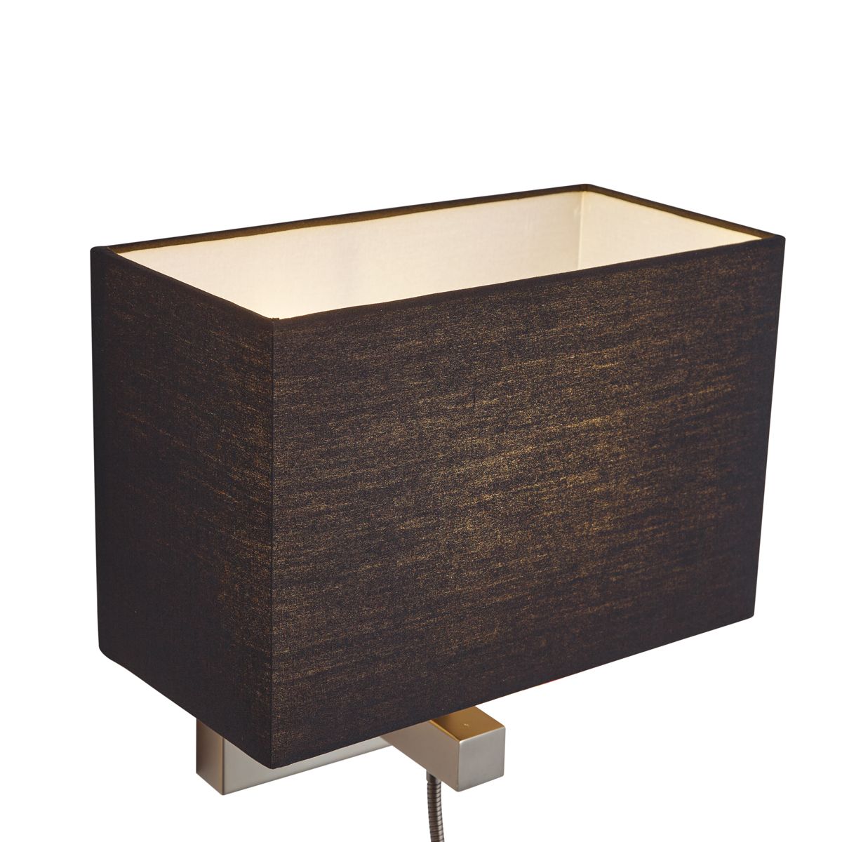 Moderne wandlamp gunmetal met zwarte kap en leesarm incl. LED - Bergamo