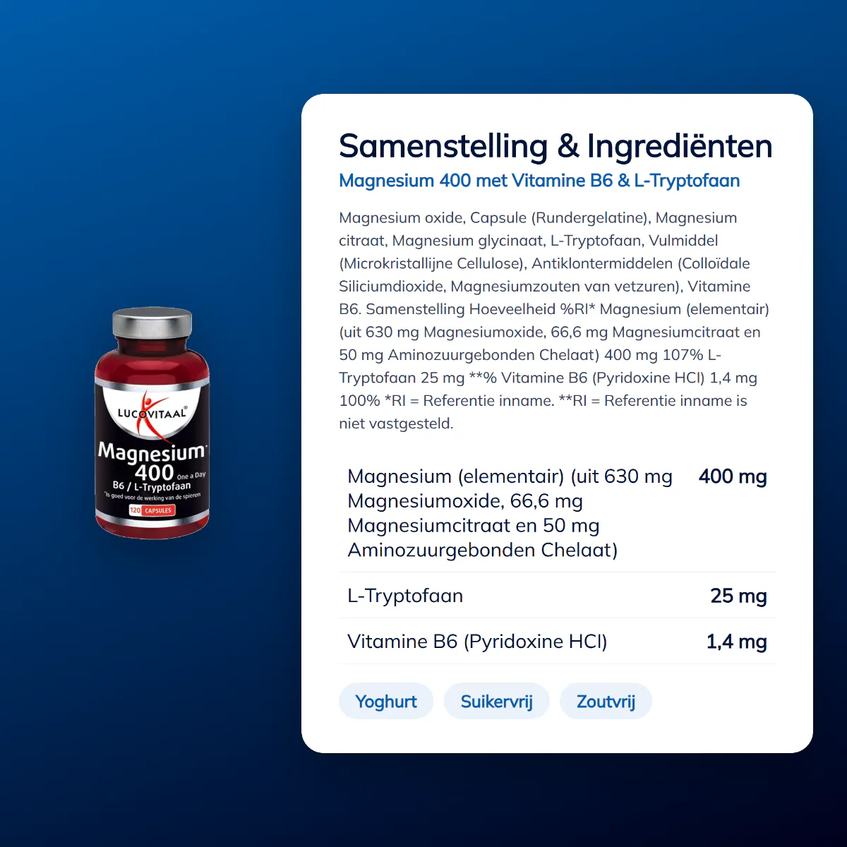 Magnesium 400 met Vitamine B6 & L-Tryptofaan