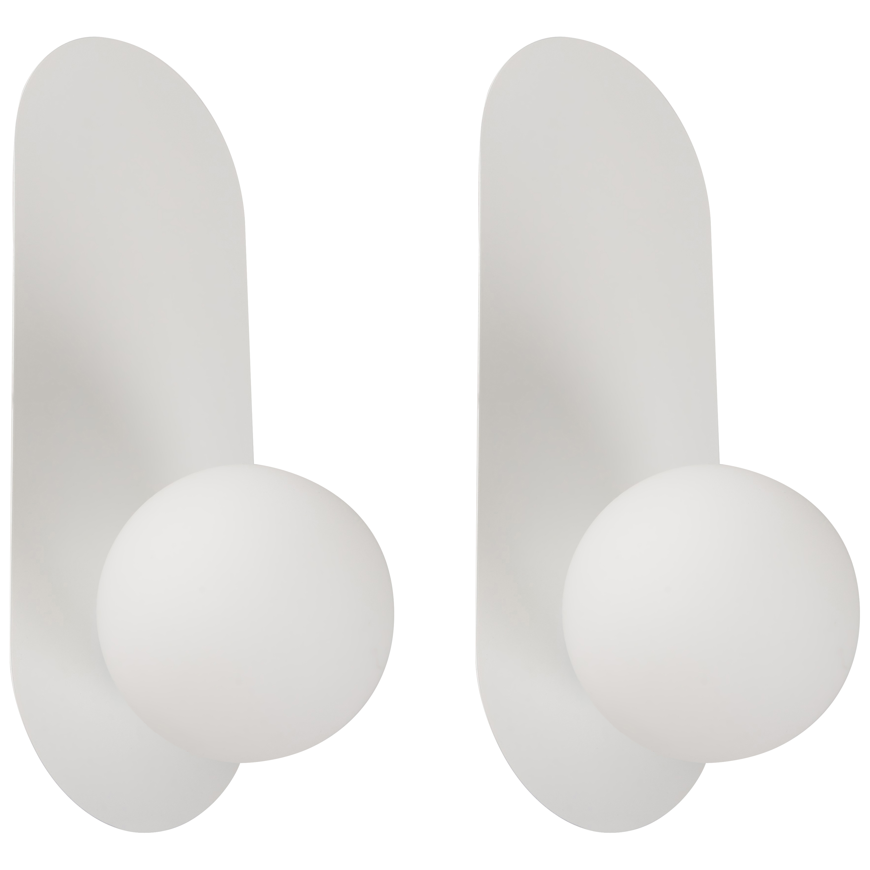 Beliani - LEISI - Wandlampen set van 2 - Wit - Opaalglas